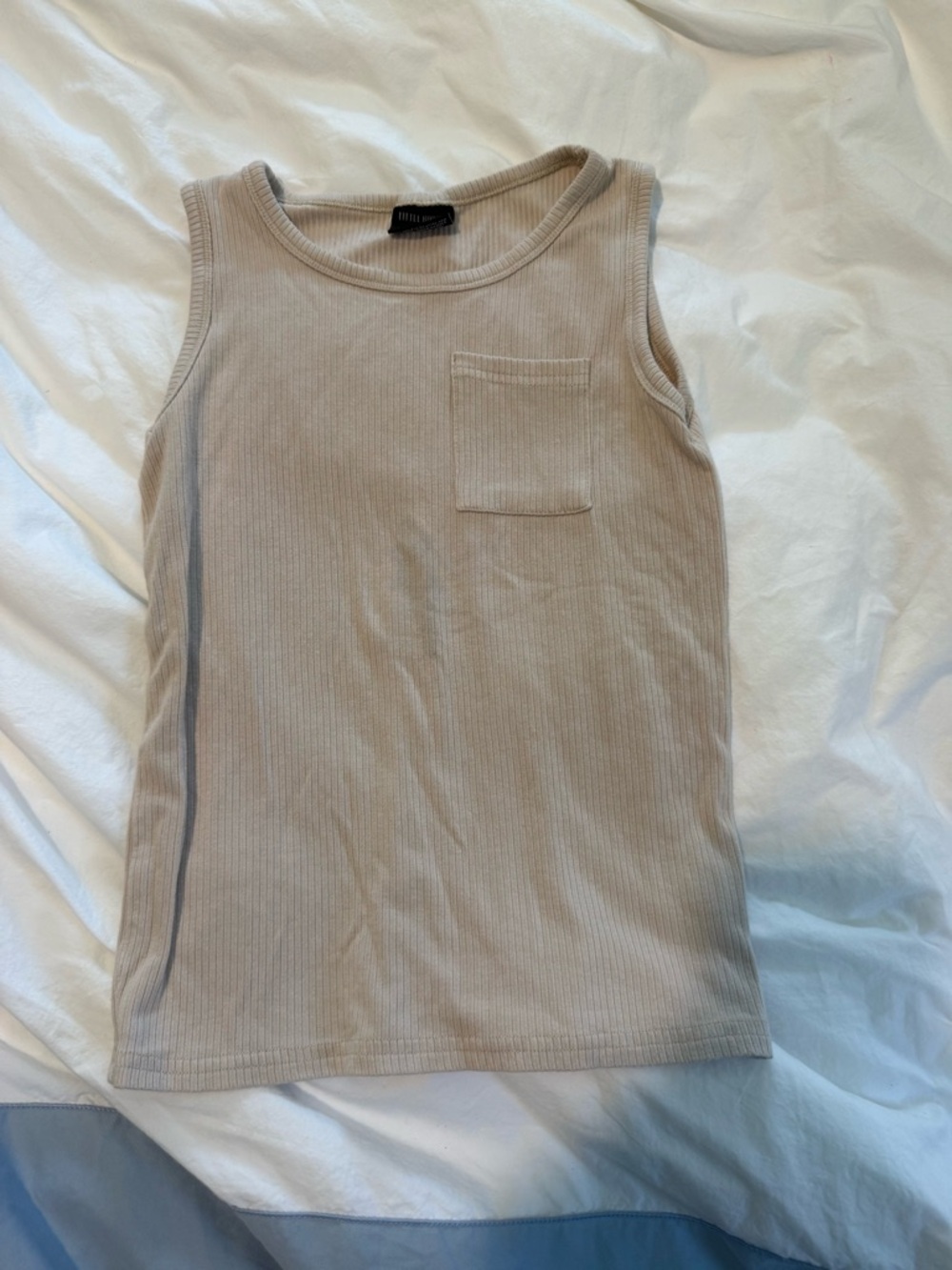 Little Bipsy Ribbed Tank Top - Cream